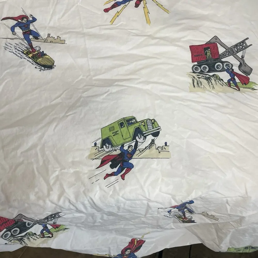 Pottery Barn Kids Superman Twin Fitted Sheet 100% Cotton 2007